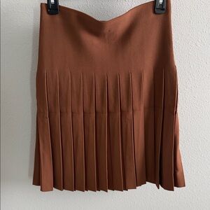 Chic Pleated Tan Skirt